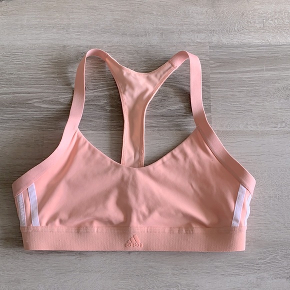 adidas Other - ADIDAS SPORTS BRA PINK AND WHITE WOMENS MEDIUM
